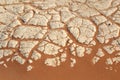 Soil detail of a dry pan, Sossusvlei, Namib desert Royalty Free Stock Photo