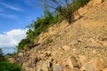 Soil dig and slide on mountain