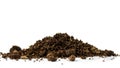 Soil or dirt section on white. Royalty Free Stock Photo