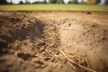 soil displacement pattern next to molehill