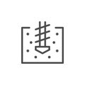 Soil drilling line outline icon
