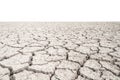 Soil drought cracks texture white background for design. Royalty Free Stock Photo