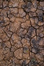 Soil drought and mud cracks in dry land Royalty Free Stock Photo