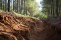 soil erosion control measures in a recovering forest area Royalty Free Stock Photo