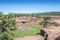 Soil erosion landscape due to deforestation Royalty Free Stock Photo