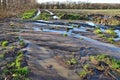 Soil erosion in spring plain Royalty Free Stock Photo