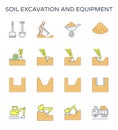 Soil excavation icon Royalty Free Stock Photo