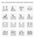 Soil excavation icon Royalty Free Stock Photo