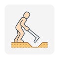 Soil excavation icon