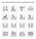 Soil excavation icon