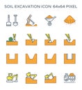 Soil excavation icon Royalty Free Stock Photo