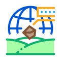 Soil geography icon vector outline illustration