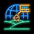 soil geography neon glow icon illustration