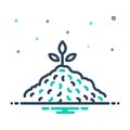 Mix icon for Soil, plant and sprout Royalty Free Stock Photo