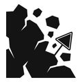 Soil landslide icon, simple style