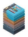 Soil Layers cross section geological sea surface ship harbor