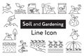 Soil line icon set. Simple Plants Related Vector Line Icon. Contains such Icons as Leaf on Hand and Growing Conditions. Seeds and Royalty Free Stock Photo