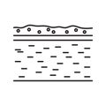 Soil line icon. Simple Plants Related Vector Line Icon. Contains such Icons as Leaf on Hand and Growing Conditions. Seeds and Royalty Free Stock Photo