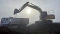 Soil loading and working moment of the large -tracked construction machine on the truck