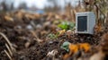 Soil moisture sensor monitoring agricultural field