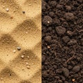 Soil with organic material and visible roots, exhibiting a clumpy Royalty Free Stock Photo