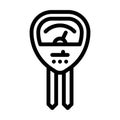 soil ph meter garden tool line icon vector illustration