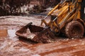 Soil after the red sludge accident Royalty Free Stock Photo