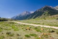 Soil road in Kyrgyzstan