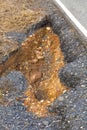 Soil roadside hole