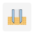 Soil sampling collecting, geotechnical engineering vector icon