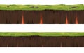 Soil Seamless layers ground layer. Stones and grass on dirts. Vector