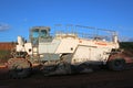Soil Stabiliser machine on a road construction site Royalty Free Stock Photo