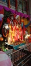 A a soil statue of Lord Shiva and goddess Parvati in Baba bhutnath temple in Kolkata India