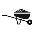 Soil wheelbarrow icon, simple style