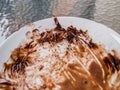 Soiled cake plate Royalty Free Stock Photo