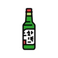 soju bottle korean cuisine color icon vector illustration Royalty Free Stock Photo