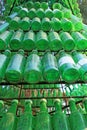 Soju bottles - green alcohol closely