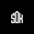 SOK letter logo design on BLACK background. SOK creative initials letter logo concept. SOK letter design.SOK letter logo design on