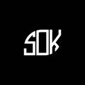 SOK letter logo design on black background. SOK creative initials letter logo concept. SOK letter design