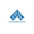 SOK letter logo design on WHITE background. SOK creative initials letter logo concept.