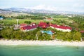 Sokha Beach Resort drone view is located in Sihanoukville province