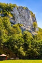 Sokolica mountain limestone peak in Bedkowska Valley within Jura Krakowsko-Czestochowska upland near Cracow in Lesser Poland Royalty Free Stock Photo