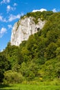 Sokolica mountain limestone peak in Bedkowska Valley within Jura Krakowsko-Czestochowska upland near Cracow in Lesser Poland Royalty Free Stock Photo