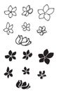 Sokura flower vector.Chinese flower tattoo. Chrysanth flower for tattoo.