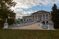 Sokyryntsi, Ukraine - October 17, 2021: Grigory Galagan palace and park complex, built in early 19th century. Located in the