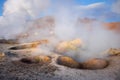 Sol de manana geothermal field in sud Lipez reserva, Bolivia Royalty Free Stock Photo