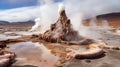 Sol de Manana geysir eruption