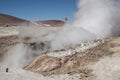 Sol de Manana, steaming geothermal and geyser field, Reserva Nacional de Fauna Andina Eduardo Abaroa, Bolivia Royalty Free Stock Photo