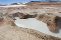 Sol de Manana, steaming geothermal and geyser field, Reserva Nacional de Fauna Andina Eduardo Abaroa, Bolivia Royalty Free Stock Photo