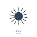 sol icon in trendy design style. sol icon isolated on white background. sol vector icon simple and modern flat symbol for web site Royalty Free Stock Photo